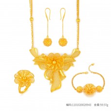 足金花開富貴婚慶花卉四件套